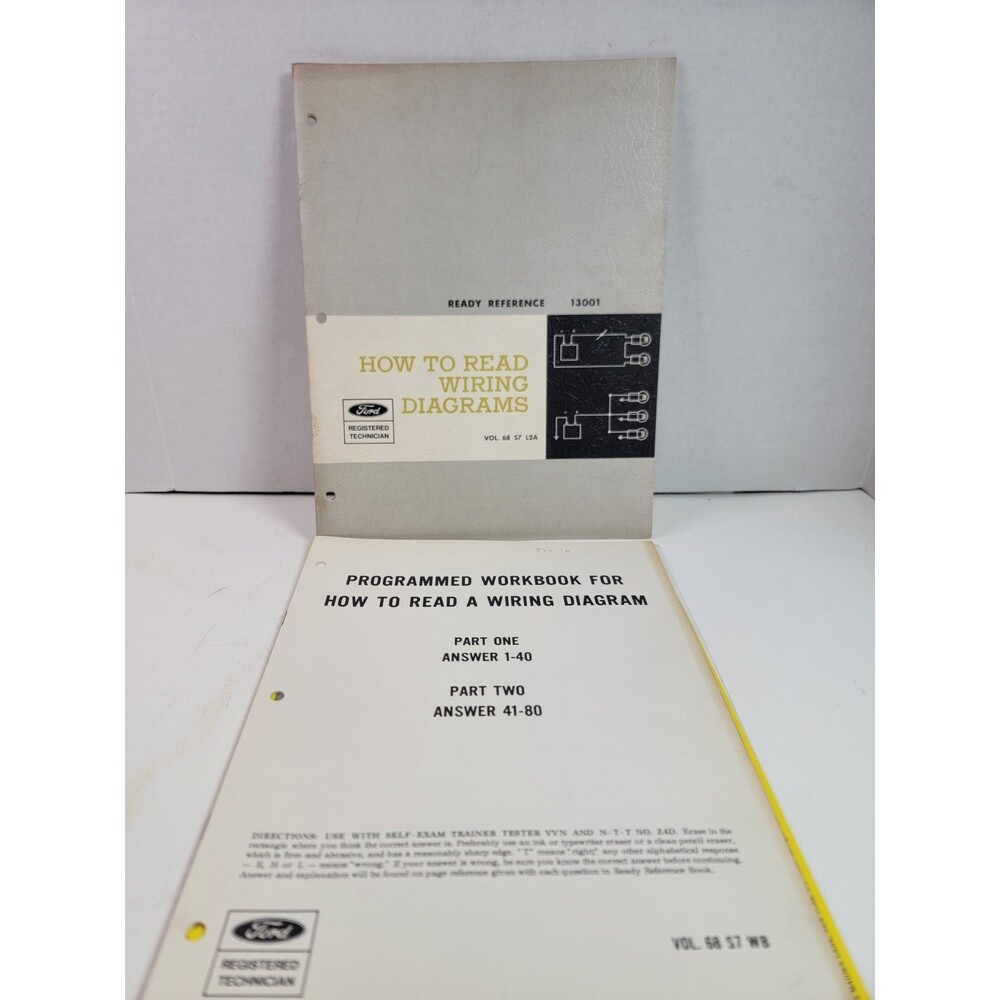 1968 Ford How to Read Wiring Diagrams Manual & Workbook Course 13001 Se